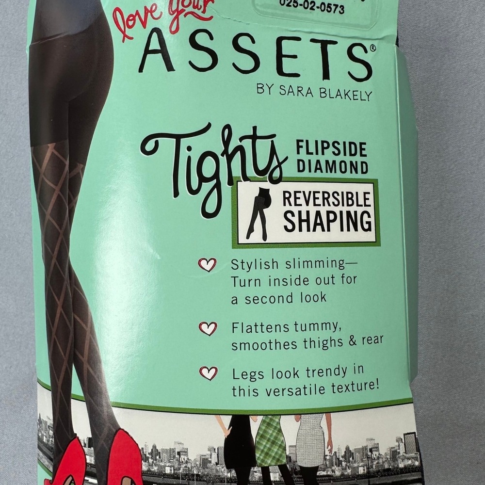 Assets Sara Blakely‎ Tight Women Size Large (4) Black Diamond Reversible Control